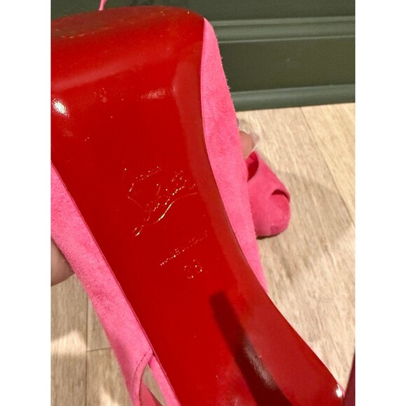 Christian Louboutin LACE UP 120 Suede Platform Heels Sandals Shoes 38 $995 - Picture 7 of 10